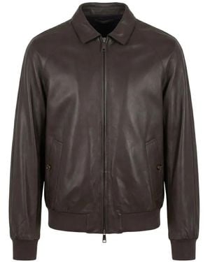 KIRED Pisa Zip-Up Leather Jacket - Gray