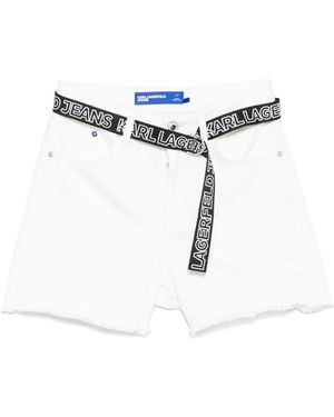 KARL LAGERFELD Belted Shorts - White