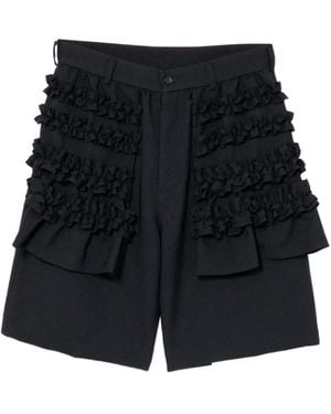 Comme des Garçons Ruffle Knee-Length Shorts - Black