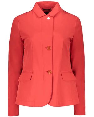 Moorer Logo-Button Flap-Pocket Blazer - Red