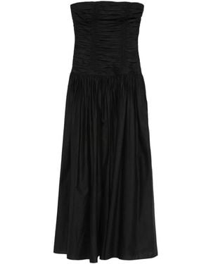 Matteau Drop-Waist Strapless Midi Dress - Black