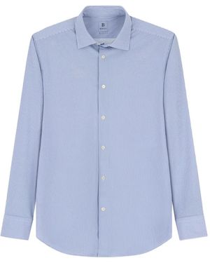 BOGGI Shirt Striped Stretch Nylon B Tech Slim Fit - Blue