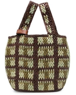 A.P.C. Sac Cabas Pecan En Raphia - Metallic