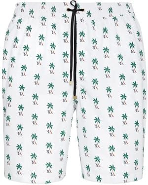 Billionaire Palm-Print Swim Shorts - White