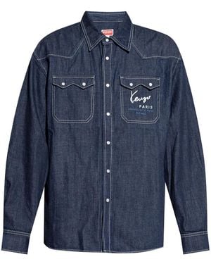 KENZO Camicia Con Ricamo Creations - Blu