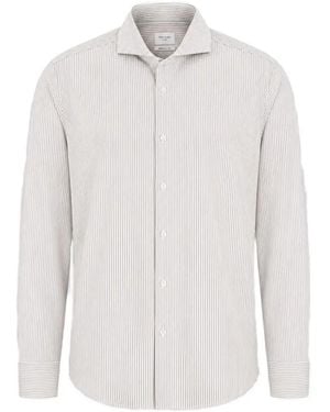 Traiano Milano Long-Sleeve Striped Shirt - White