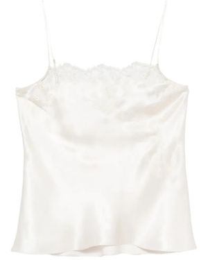 Carine Gilson Lace-Detail Silk Camisole - White