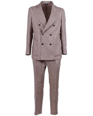 Tombolini Zero Gravity Double-Breasted Linen Suit - Pink