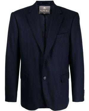 N.Peal Cashmere Darted Single-Breasted Blazer - Blue