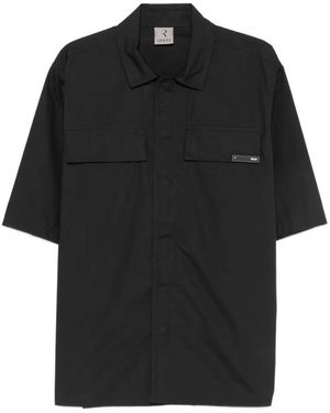 Rhun Short-Sleeved Flap-Pocket Shirt - Black