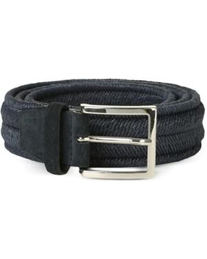 Orciani Linen Bucklet Belt - Black