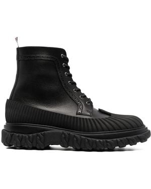 Thom Browne Chunky Leather Ankle Boots - Black