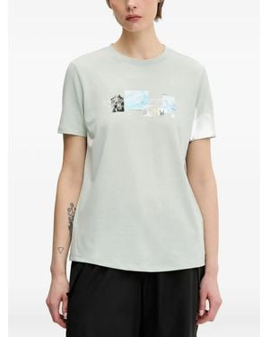 Mammut Camiseta Con Motivo De Montaña - Blanco