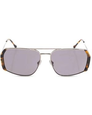Isabel Marant Willo Geometric Double-Bridge Sunglasses - Metallic
