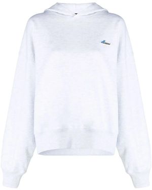 we11done Bestickter Oversized-Hoodie - Weiß