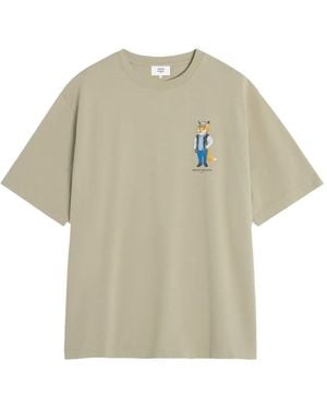Maison Kitsuné Fox-Graphic Cotton T-Shirt - White