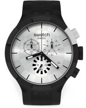 Swatch Chequered 47Mm Watch - Black