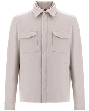 Herno Cashmere Shirt Jacket - White