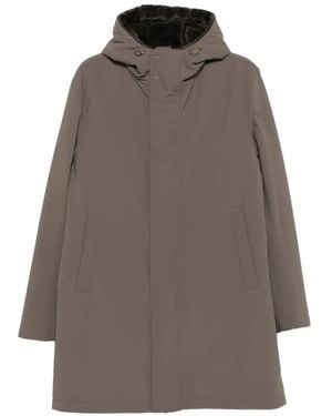 Herno Faux-Fur Trim Hooded Coat - Brown