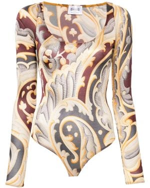 Wolford X Etro Paisley-Print Bodysuit - Natural