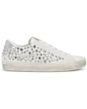 Crime London Crystal-Embellished Trainers - White