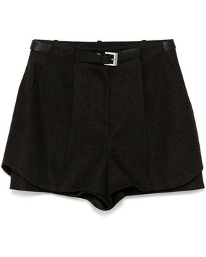 Juun.J High Waist Belted Shorts - Black