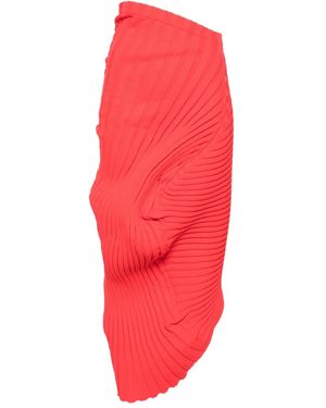 Issey Miyake Knit (As It Is) Pleated Maxi Skirt - Red