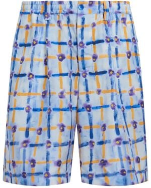 Marni Patterned Tailored Shorts - Blue