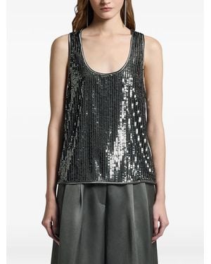 Peserico Sequin-Embellished Tank Top - Black