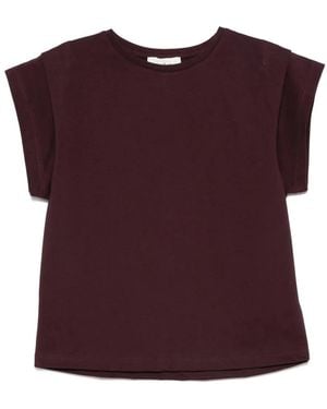 Ba&sh Pio Capped-Sleeve Cotton T-Shirt - Purple