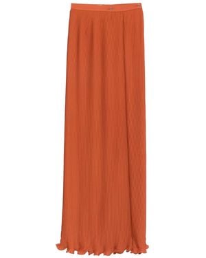 Elie Saab Jupe Côtelée À Volants - Orange