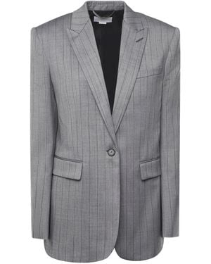 Stella McCartney Striped single-breasted blazer - Grau