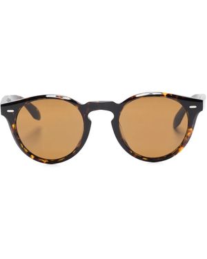 Oliver Peoples Tortoiseshell Round-Frame Sunglasses - Natural