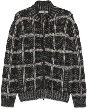 Canali Karierter Cardigan - Schwarz