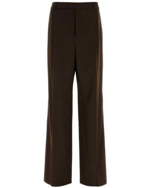 Saint Laurent Pressed-Crease Flannel Trousers - Black