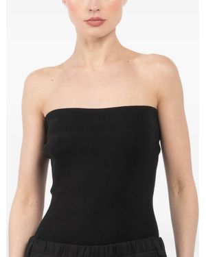 AYA MUSE Geripptes Top - Schwarz