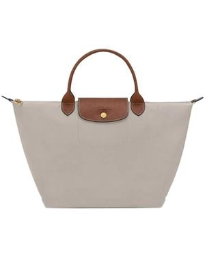Longchamp Medium Le Pliage Front-Flap Tote Bag - Metallic