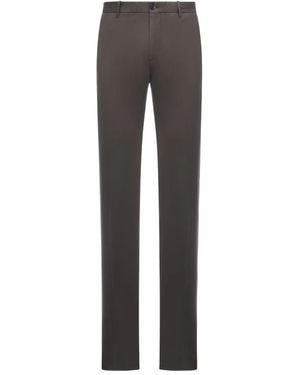 Incotex Cotton Straight-Leg Trousers - Grey