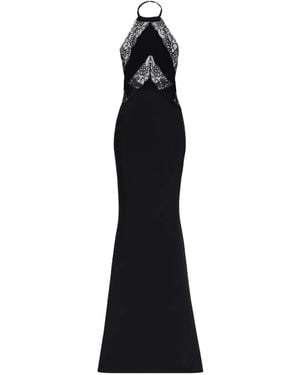 Elie Saab Lace-Panelled Halterneck Dress - Black