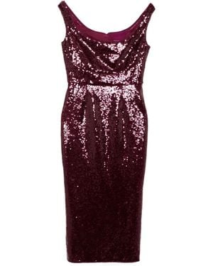 Roland Mouret Sequin Midi Dress - Red