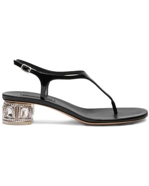 Casadei Jewel-Embellished Sandals - Black