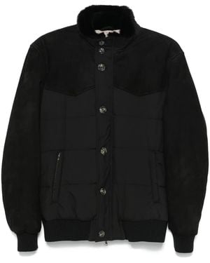 Barba Napoli モックネック パデッドジャケット - ブラック