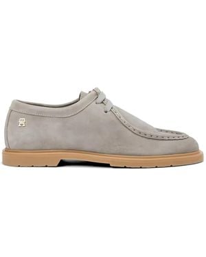 Tommy Hilfiger Logo Lace-Up Flat Shoes - White