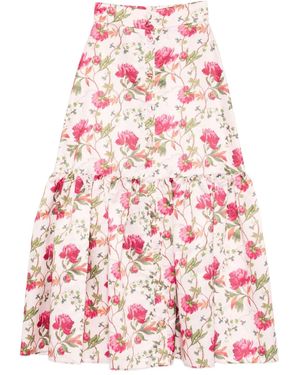 GIADA CURTI Rock Mit Blumen-Print - Rot