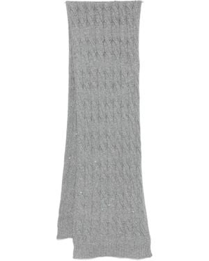 Gran Sasso Cable-Knit Scarf - Gray