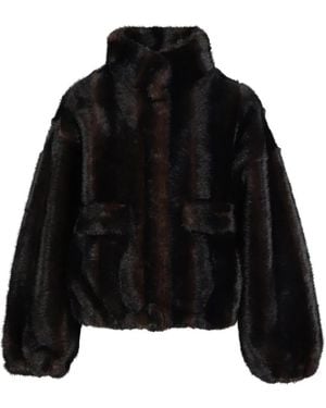 Apparis Iris Cropped Bomber Jacket - Black