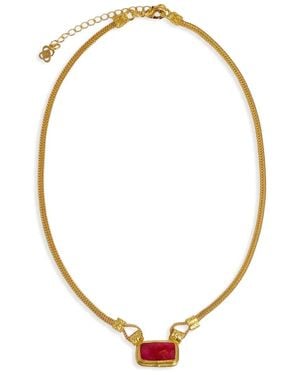 Ottoman Hands Collana Con Pendente Rubino - Metallizzato