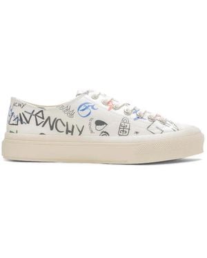 Givenchy City Low Sneakers Mit Graffiti - Weiß