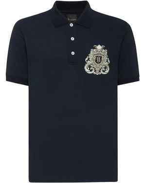 Billionaire Crest-Embroidered Polo Shirt - Blue