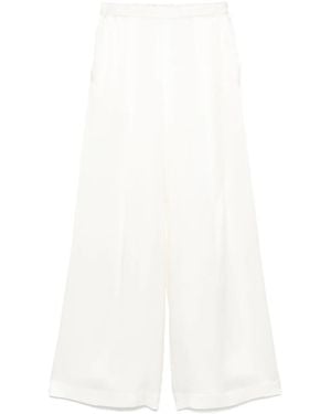 Carine Gilson Weite Pyjama-Hose Aus Satin - Weiß